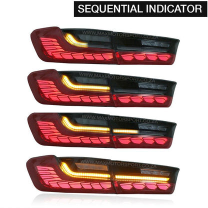 BM G20 3-Series CS Style Sequential Smoked Red Taillights Max Motorsport