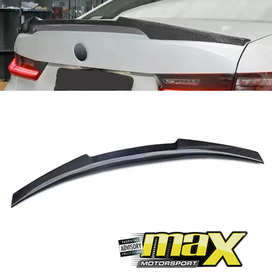 BM G20 3-Series (2019-On) Carbon Fibre F82 M4 Style Boot Spoiler maxmotorsports