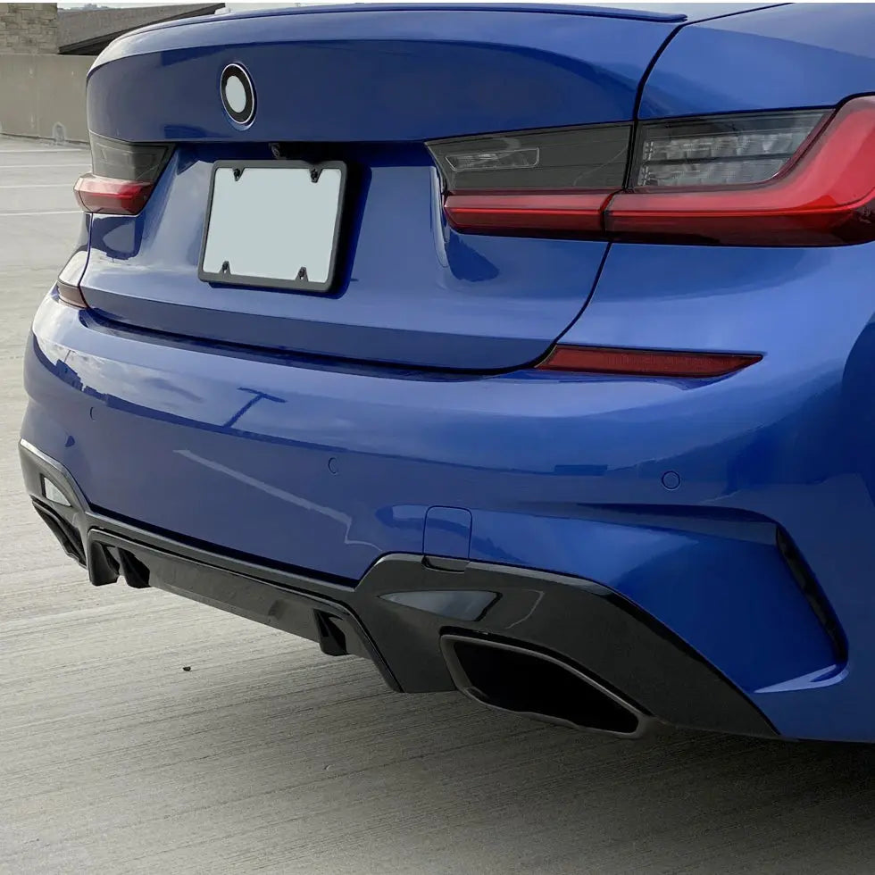 BM G20 (19-On) Gloss Black Performance Style Upgrade Diffuser With Oval Exhaust Outlet Max Motorsport