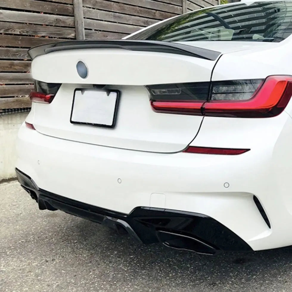 BM G20 (19-On) Gloss Black Performance Style Upgrade Diffuser With Oval Exhaust Outlet Max Motorsport
