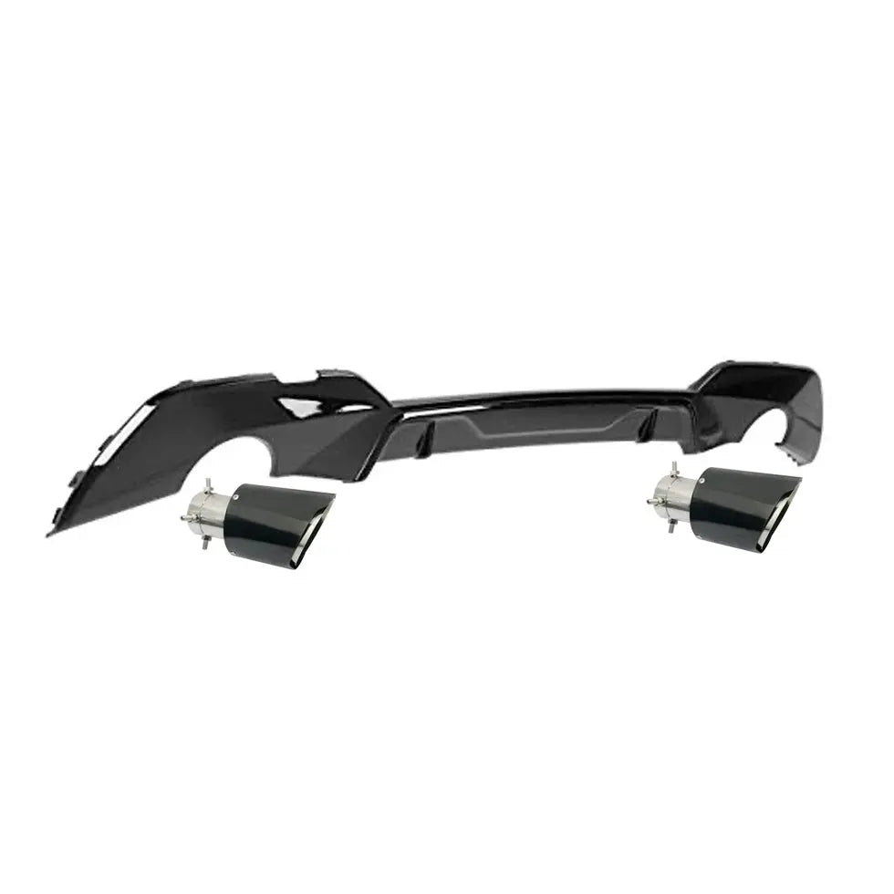 BM G20 (19-On) Gloss Black Performance Style Upgrade Diffuser With Round Exhaust Outlet Max Motorsport