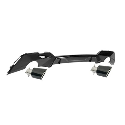 BM G20 (19-On) Gloss Black Performance Style Upgrade Diffuser With Round Exhaust Outlet Max Motorsport