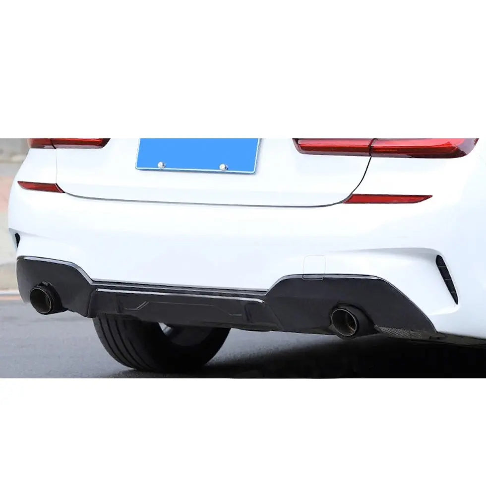 BM G20 (19-On) Gloss Black Performance Style Upgrade Diffuser With Round Exhaust Outlet Max Motorsport