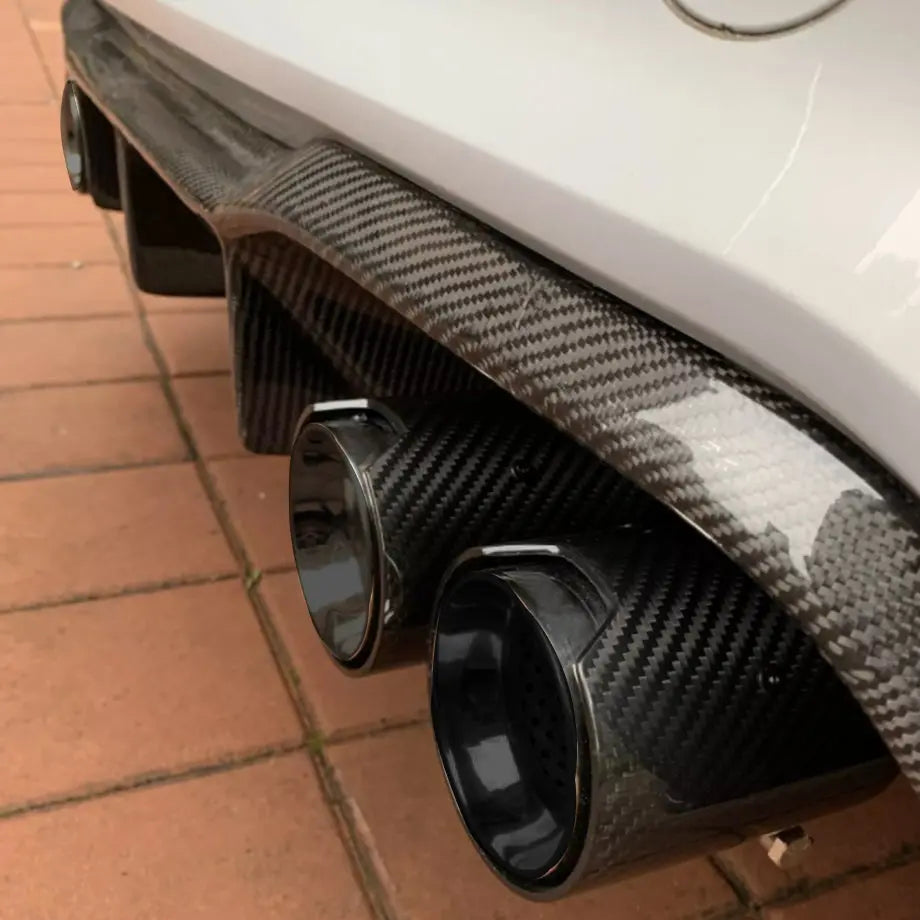 BM M-Series Performance Style Carbon Fibre Exhaust Tail Pipes (70mm) Max Motorsport