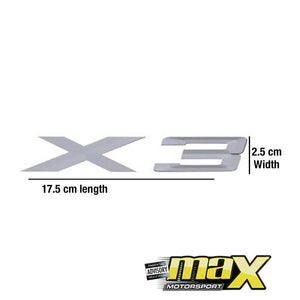 BM X3 Chrome Badge maxmotorsports