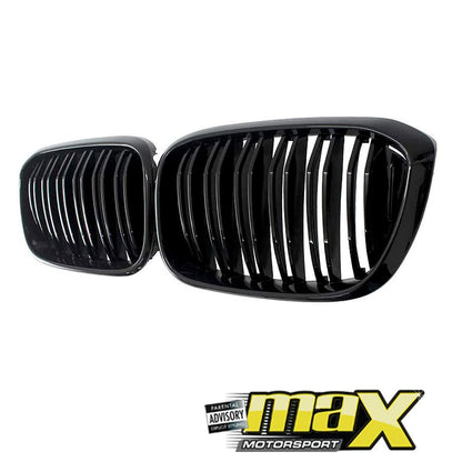 BM X3 G01-Series Piano Black Double Kidney Grille (12 Slat) maxmotorsports