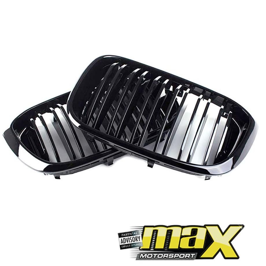 BM X3 G01-Series Piano Black Double Kidney Grille (12 Slat) maxmotorsports