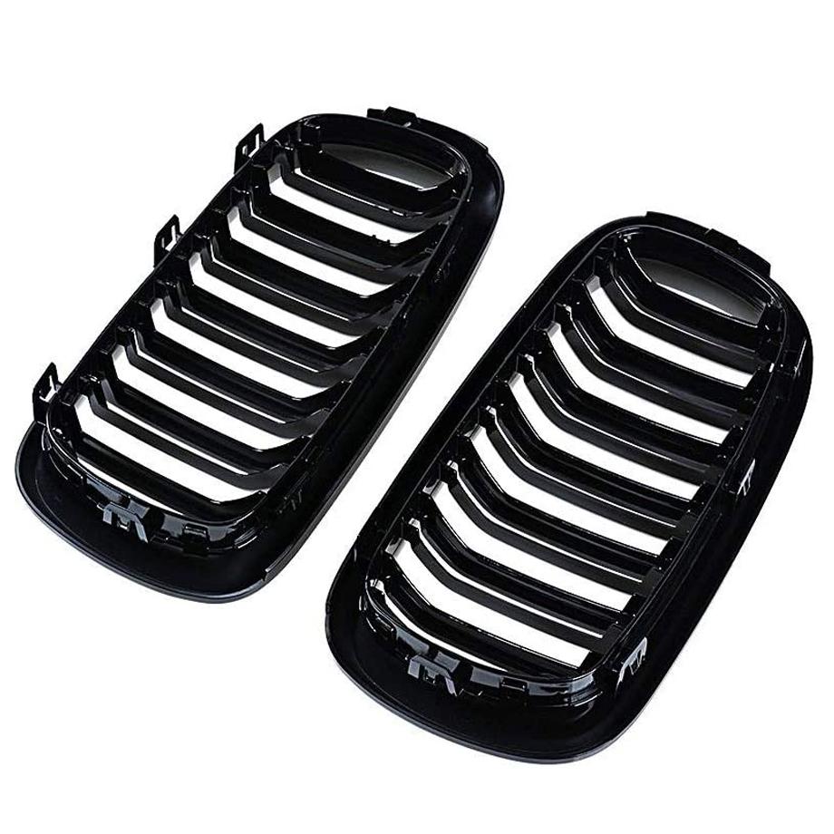 BM X5 F15 / X6-F16 Series Piano Black Double Kidney Grille (14 Slat) maxmotorsports