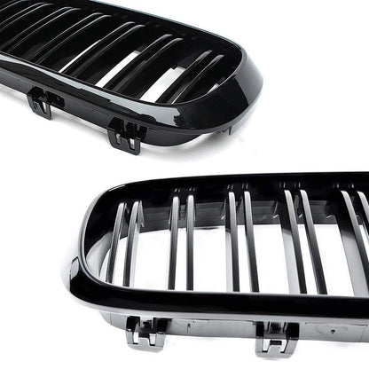 BM X5 F15 / X6-F16 Series Piano Black Double Kidney Grille (14 Slat) maxmotorsports