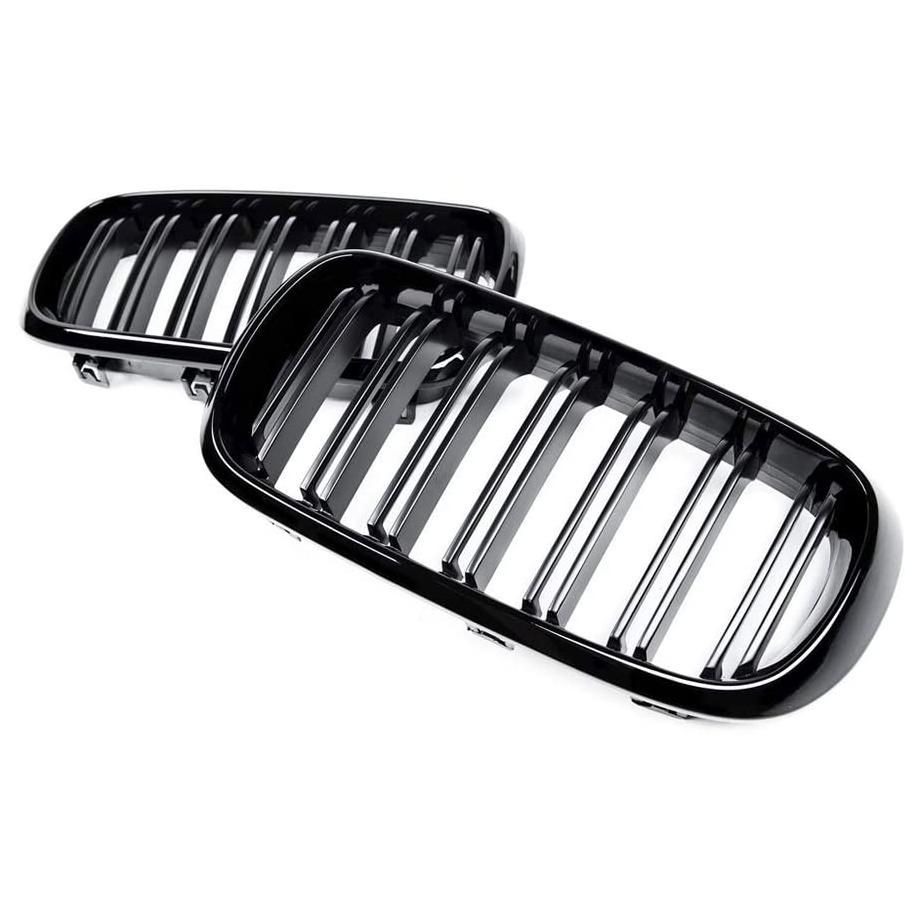 BM X5 F15 / X6-F16 Series Piano Black Double Kidney Grille (14 Slat) maxmotorsports
