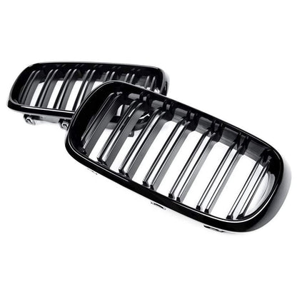 BM X5 F15 / X6-F16 Series Piano Black Double Kidney Grille (14 Slat) maxmotorsports