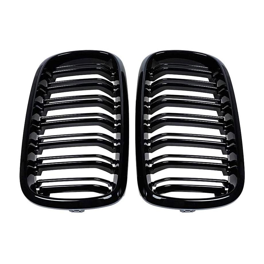 BM X5 F15 / X6-F16 Series Piano Black Double Kidney Grille (14 Slat) maxmotorsports
