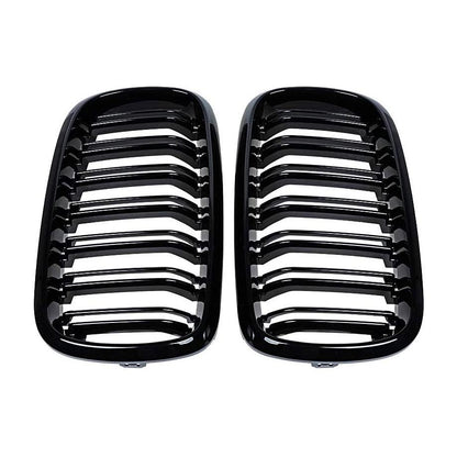 BM X5 F15 / X6-F16 Series Piano Black Double Kidney Grille (14 Slat) maxmotorsports