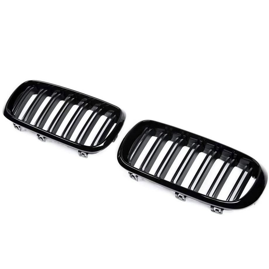 BM X5 F15 / X6-F16 Series Piano Black Double Kidney Grille (14 Slat) maxmotorsports