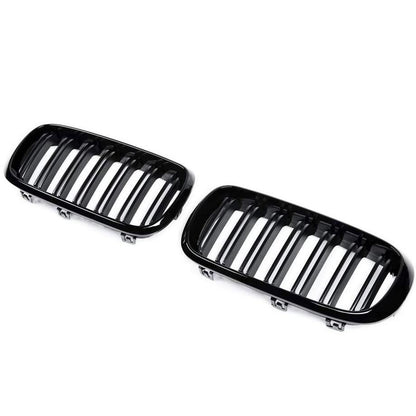 BM X5 F15 / X6-F16 Series Piano Black Double Kidney Grille (14 Slat) maxmotorsports