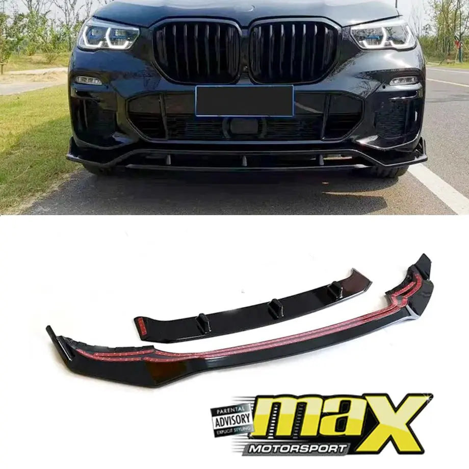 BM X5 G05 Series Gloss Black 3-Piece Front Spoiler Max Motorsport