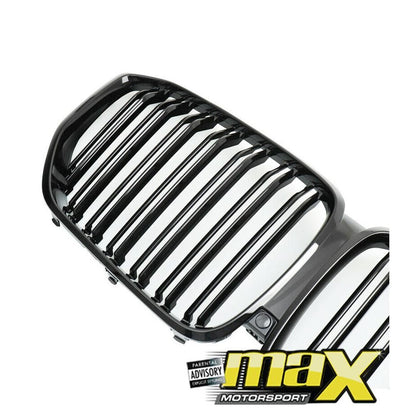 BM X5 G05 (19-On) Piano Black Double Slat Kidney Grille maxmotorsports