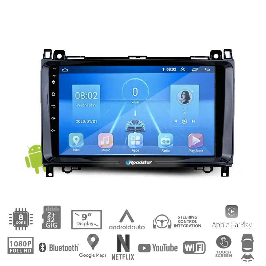 Benz B Class (08-12) - 9 Inch Roadstar Android Entertainment & GPS System Roadstar