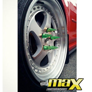 Blox Aluminium Extended Wheel Tuning Nuts With Spikes (Green) maxmotorsports