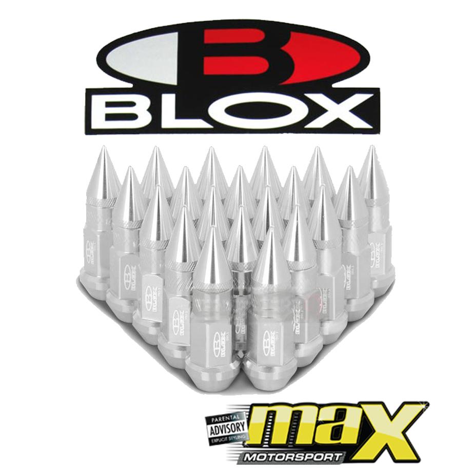 Blox Aluminium Extended Wheel Tuning Nuts With Spikes (Silver) maxmotorsports
