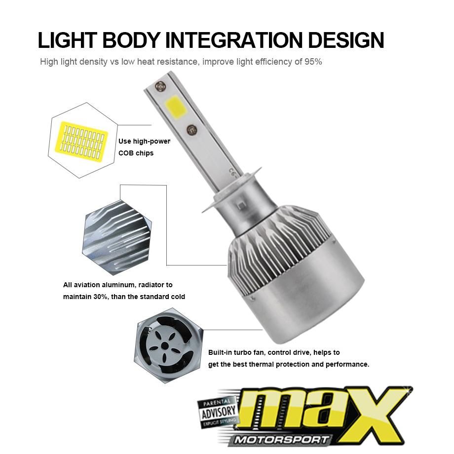 C6 LED Headlight Bulb Kit - H4 maxmotorsports