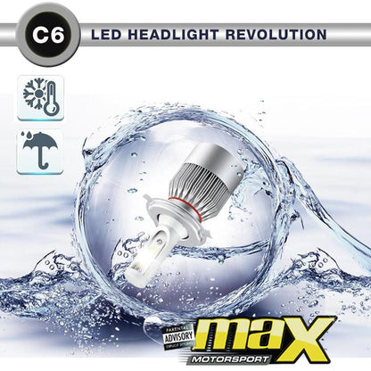 C6 LED Headlight Bulb Kit - H4 maxmotorsports