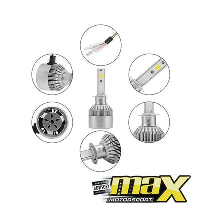 C6 LED Headlight Bulb Kit - H7 maxmotorsports