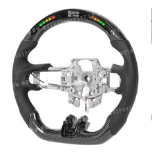 Load image into Gallery viewer, Carbon Fibre Steering Wheel With LED Shift Light - Suitable To Fit Mustang (2018-On) Max Motorsport

