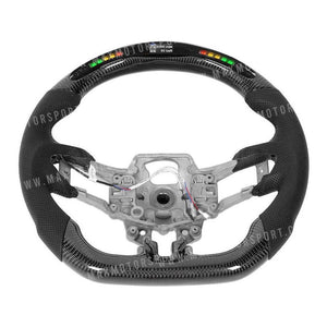 Carbon Fibre Steering Wheel With LED Shift Light - Suitable To Fit Mustang (2018-On) Max Motorsport