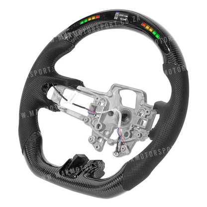 Carbon Fibre Steering Wheel With LED Shift Light - Suitable To Fit Mustang (2018-On) Max Motorsport