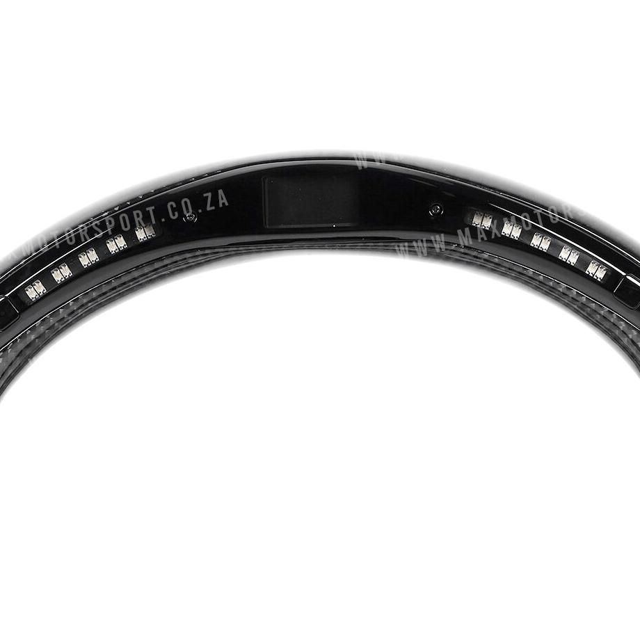 Carbon Fibre Steering Wheel With LED Shift Light - Suitable To Fit Mustang (2018-On) Max Motorsport