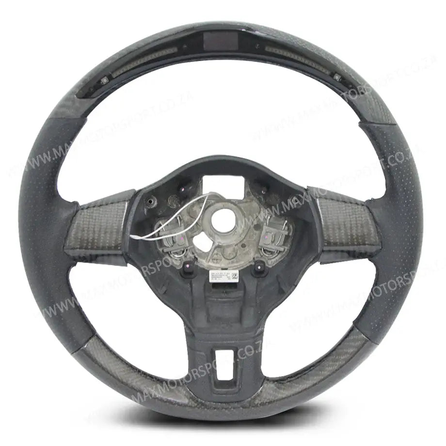 Carbon Fibre Steering Wheel With LED Shift Light Display - Suitable To Golf 6 (2012-2015) Max Motorsport