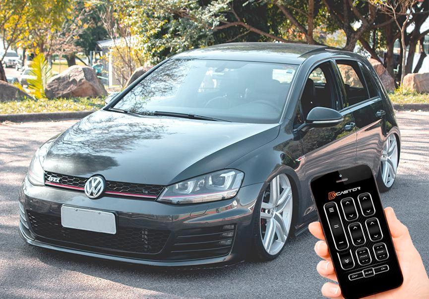 Castor Air Ride 10MM Black Bluetooth Air Suspension Kit - VW Golf 7 GTI Castor Air Ride Suspension