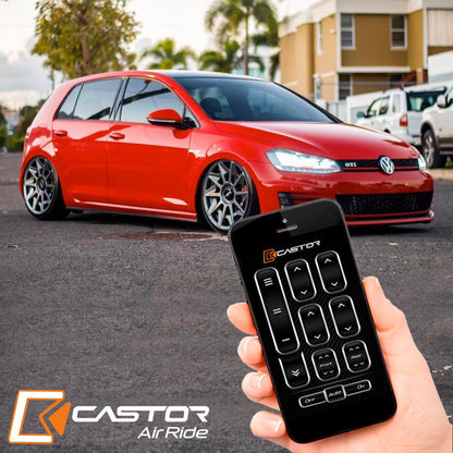 Castor Air Ride Black Bluetooth Air Suspension Kit - VW Golf 7 GTI Castor Air Ride Suspension