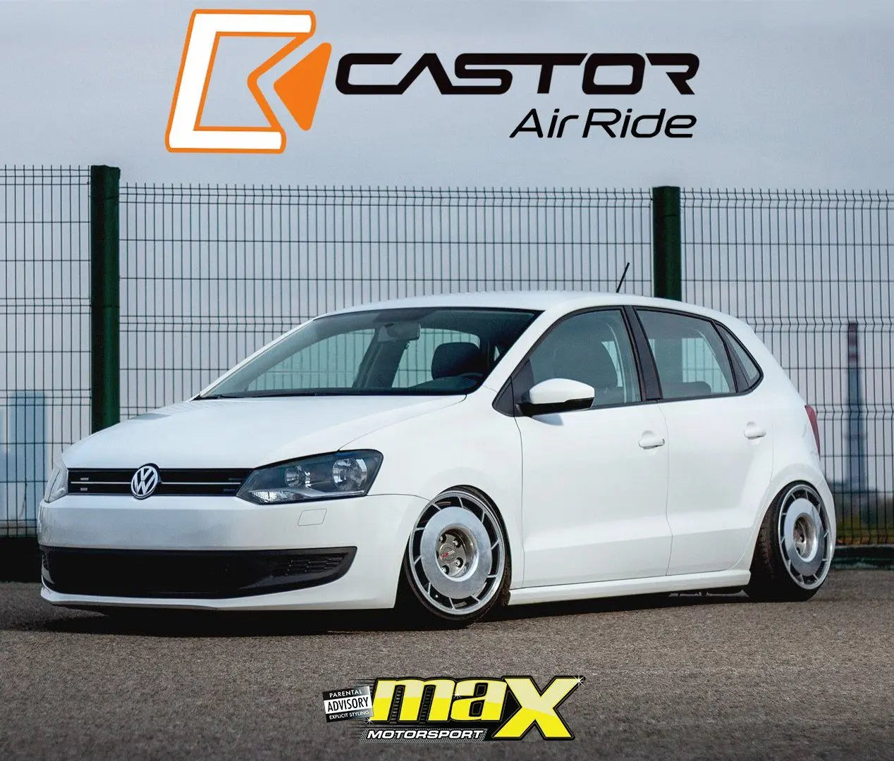 Castor Air Ride Black Bluetooth Air Suspension Kit - VW Polo 6R / GTI / TSI Castor Air Ride Suspension