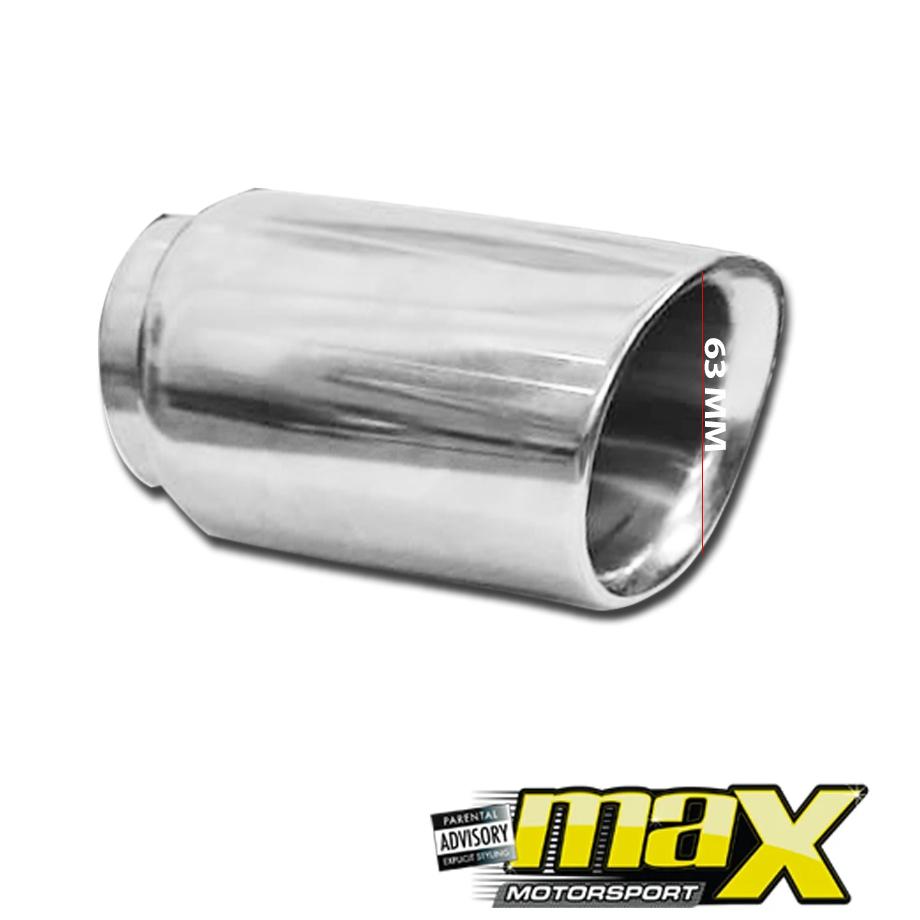 Cowley Single Angled Exhaust Tailpipe (63mm Outlet) maxmotorsports