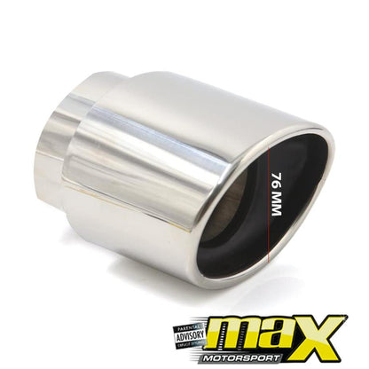 Cowley Single Angled Exhaust Tailpipe (76mm Outlet) maxmotorsports