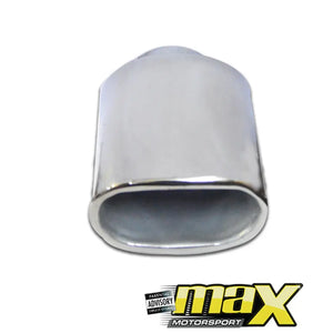 Cowley Single Flat Oval Exhaust Tailpipe (89mm Outlet) maxmotorsports