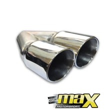 Load image into Gallery viewer, Cowley Twin Angled Cut Double Exhaust Tailpipe (76mm Outlet) maxmotorsports
