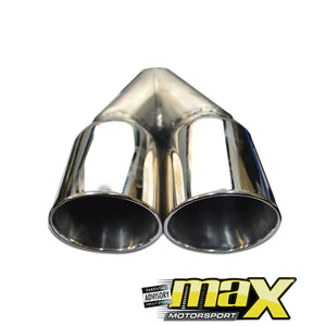Cowley Twin Angled Cut Double Exhaust Tailpipe (76mm Outlet) maxmotorsports