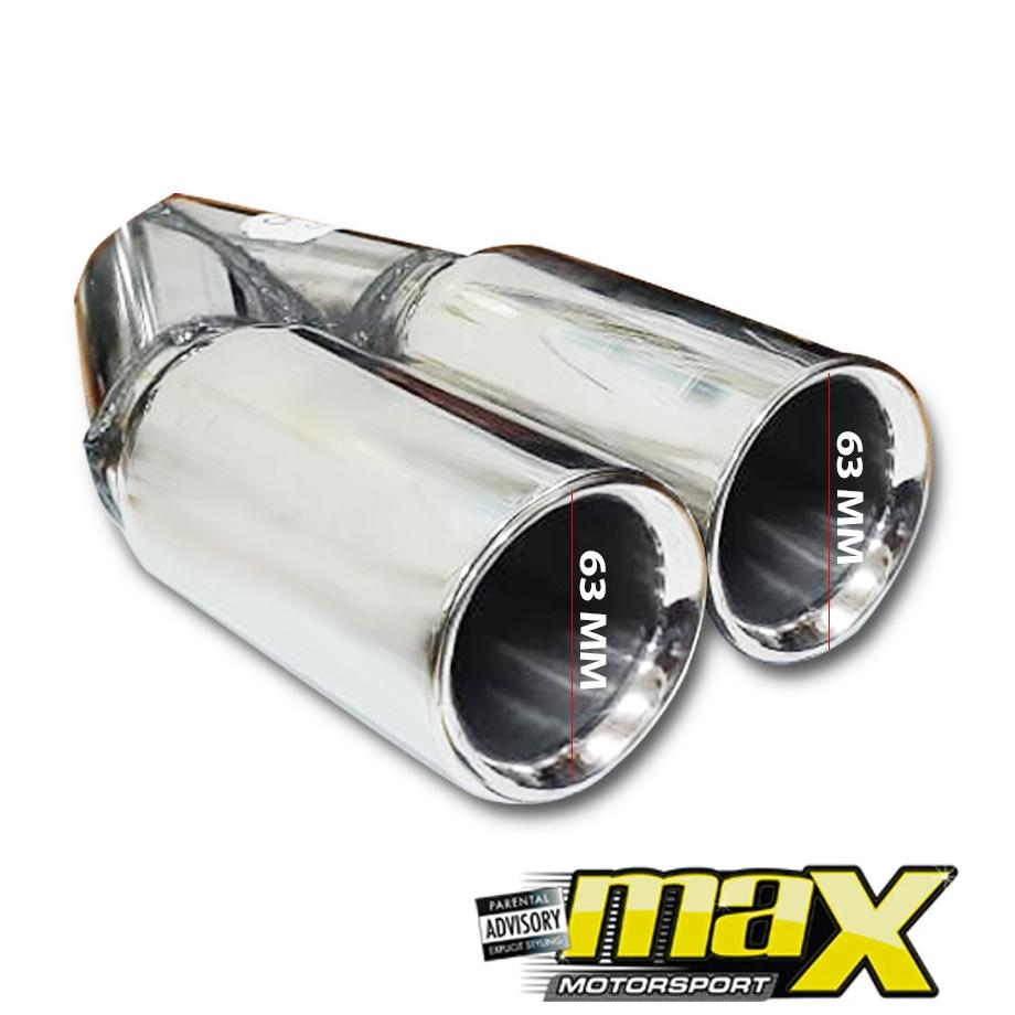 Cowley Twin Exhaust Tailpipe (63mm Outlet) maxmotorsports