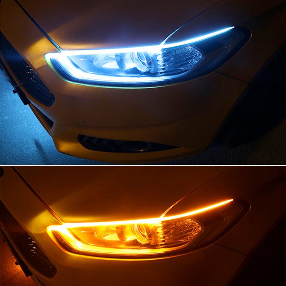 DRL LED Flexi Headlight Strip With Dynamic Start Up Function & Sequential Indicator(60cm) Max Motorsport