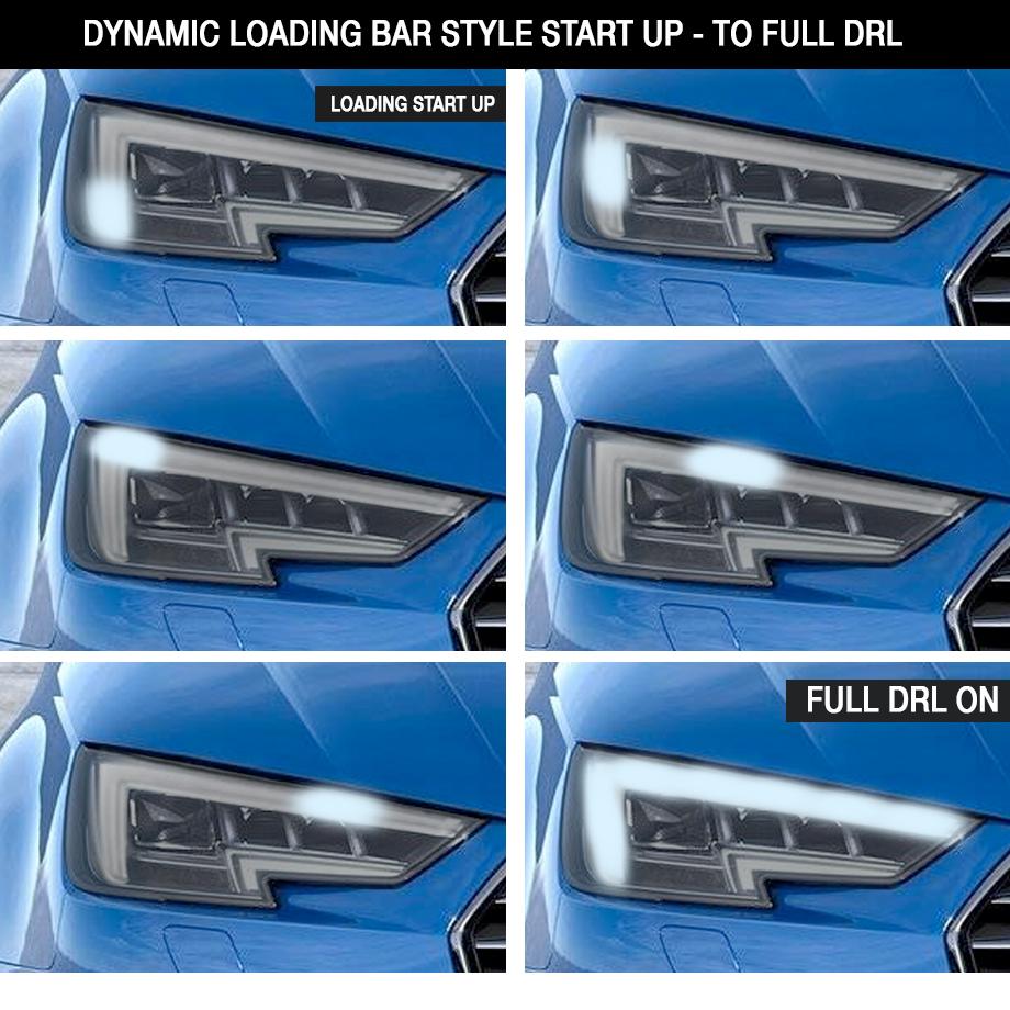DRL LED Flexi Headlight Strip With Dynamic Start Up Function & Sequential Indicator(60cm) Max Motorsport