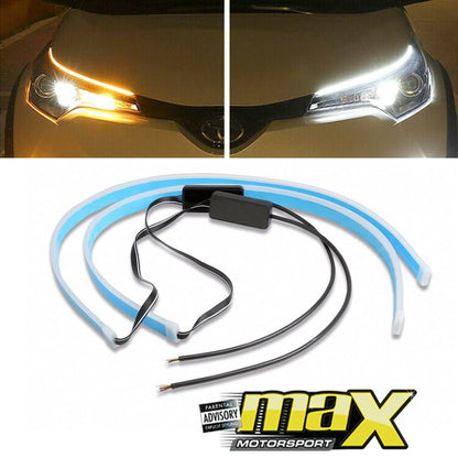 DRL LED Flexi Headlight Strip With Sequential Indicator Function (30cm) maxmotorsports