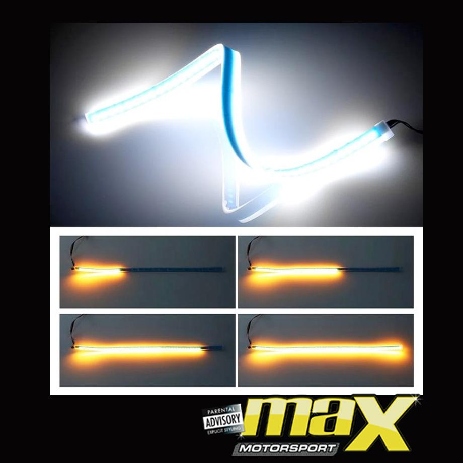 DRL LED Flexi Headlight Strip With Sequential Indicator Function (30cm) maxmotorsports