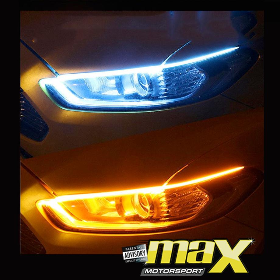 DRL LED Flexi Headlight Strip With Sequential Indicator Function (30cm) maxmotorsports