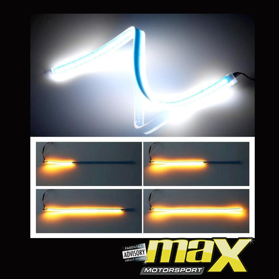 DRL LED Flexi Headlight Strip With Sequential Indicator Function (60cm) maxmotorsports