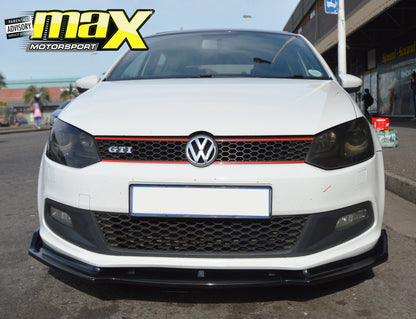 VW Polo 6 / Polo 7 GTI Gloss Black 3-Piece Front Lip Spoiler