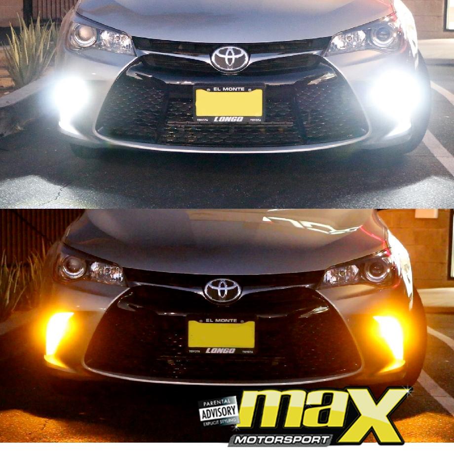 Dual Function LED DRL Bulb With Indicator Light And Canbus (Straight Pin) maxmotorsports