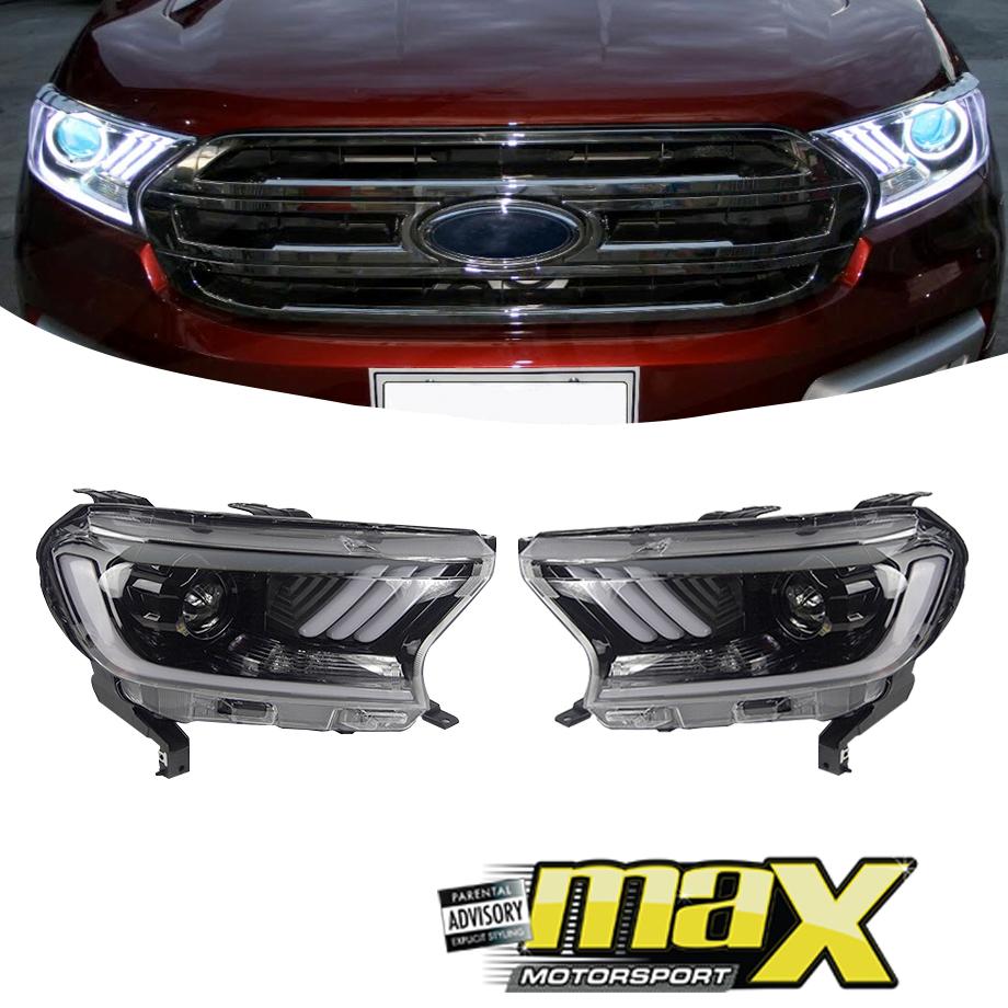 Everest (16-On) Mustang Style DRL LED Projector Headlight With Indicator Function maxmotorsports